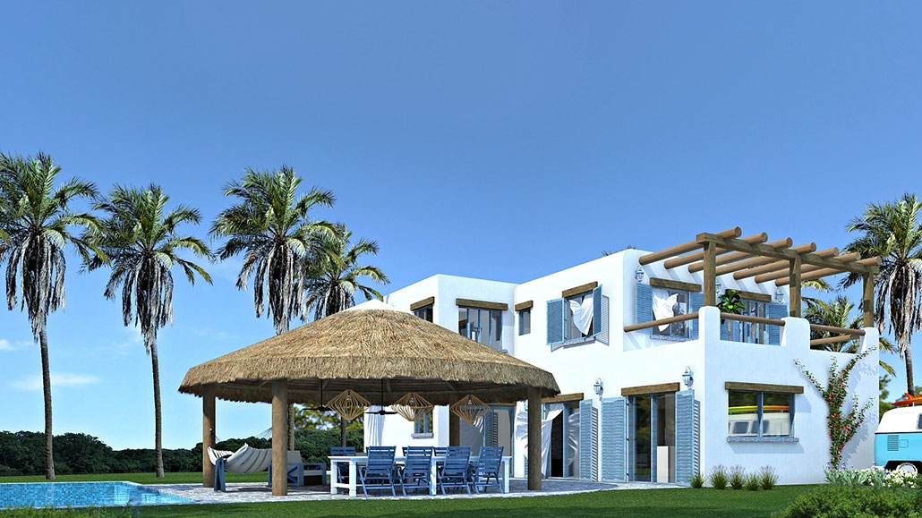 Mediterranean beach house